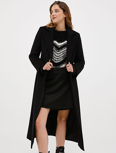 Belted wool coat - black - MAX&Co.