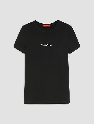 Slim-fit logo-print T-shirt - black - MAX&Co.