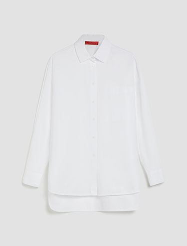 Relaxed-fit poplin shirt - white - MAX&Co.